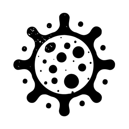 Stylized Virus Icon.  Simple, doodle style illustration of a virus.のイラスト素材