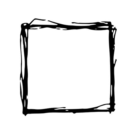 Abstract hand-drawn square frame, perfect for adding a grunge or artistic touch to your designsのイラスト素材