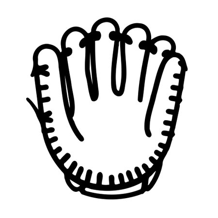 A simple sketch of a baseball glove, perfect for sports related designs.のイラスト素材