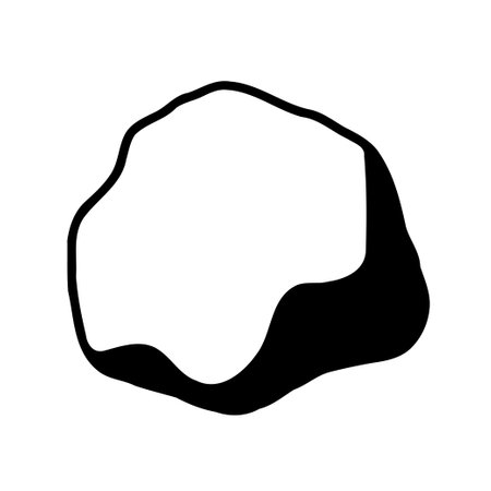 A black abstract shape on a white background with an irregular outline.のイラスト素材