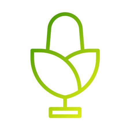 A stylized corn icon with a green gradient outline, perfect for graphic design and representing agriculture.のイラスト素材
