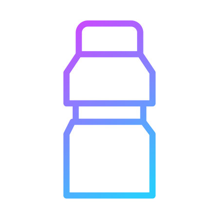 A gradient outline bottle icon design. The style is minimal and modern.のイラスト素材
