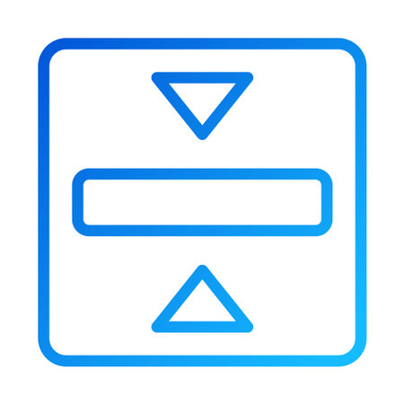 A blue gradient icon with an up and down arrow and a rectangle.のイラスト素材