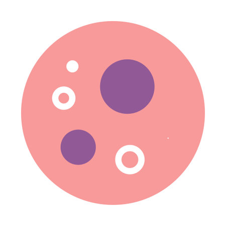 A pink circle contains purple and white circles in an abstract styleのイラスト素材