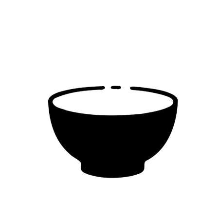 A minimalist vector illustration of a black bowl on a white background.のイラスト素材