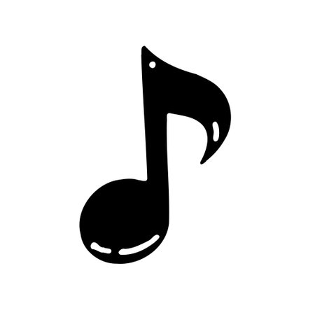 A black music note vector image isolated on a white background for a musical designのイラスト素材