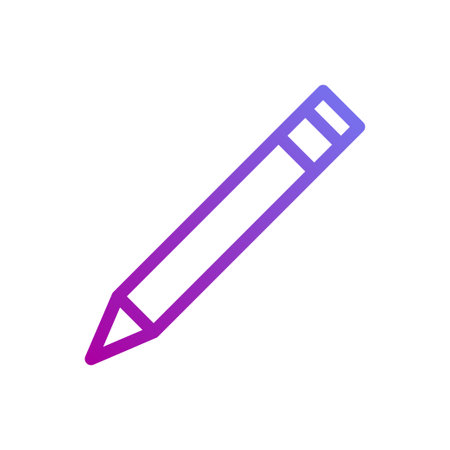A gradient pencil icon with a simple, minimalist design. Vector illustration isolated on a white background.のイラスト素材