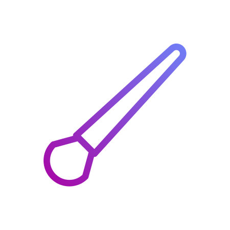 A purple and blue gradient makeup brush icon, minimalist and isolated on a white backgroundのイラスト素材