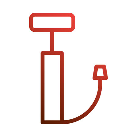 A red gradient outline icon of an air pump on white background.のイラスト素材