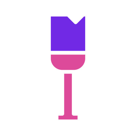 A stylized wine glass icon is presented in a flat, modern design using purple and pink colors.のイラスト素材