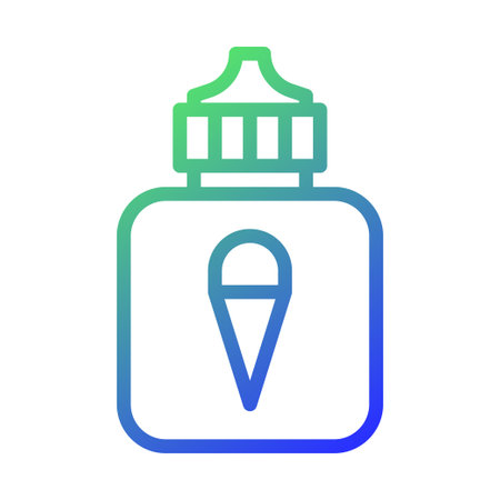 An illustration of a gradient bottle with an ice cream icon.のイラスト素材
