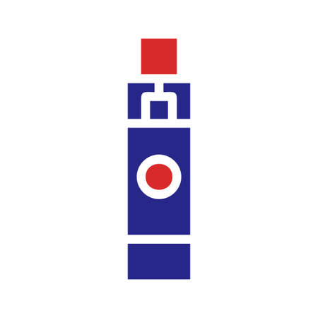 An E-Cigarette, simple icon, red and blue colors, white backgroundのイラスト素材