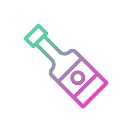 A gradient bottle icon in a minimalist line art style with a modern feel.