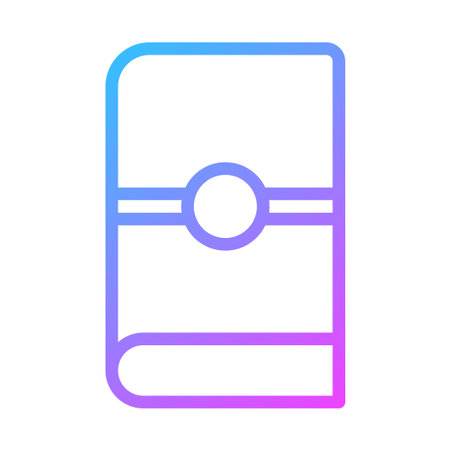 A minimalist line art icon of a book in a gradient color.のイラスト素材