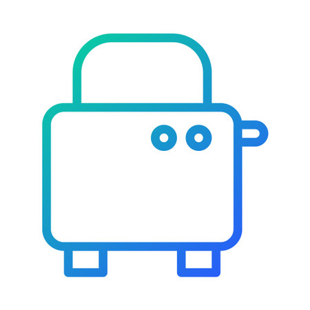 Gradient Toaster Illustration for Kitchen Items Isolated