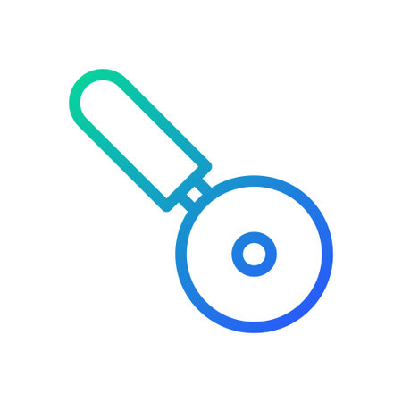 An isolated pizza cutter icon with modern, gradient design.のイラスト素材