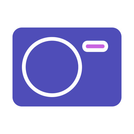 A minimalist illustration of a camera. Modern design style. Suitable for graphic resources, icon design.のイラスト素材