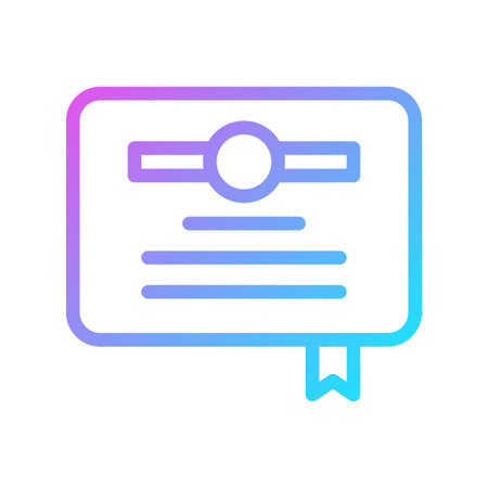Modern gradient certificate award icon vector illustration. Represents achievement, education, and success.のイラスト素材
