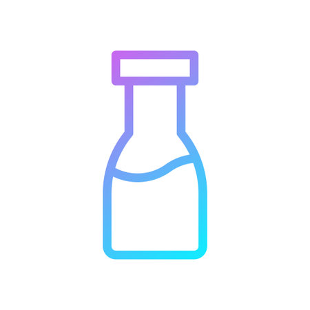 A minimalist gradient bottle icon illustration. Perfect for healthcare, beverages, science, and design projects.のイラスト素材