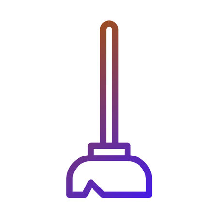 A simple gradient icon of a toilet plunger. Perfect for depicting hygiene, cleaning, or plumbing related themes in a minimalist style.のイラスト素材
