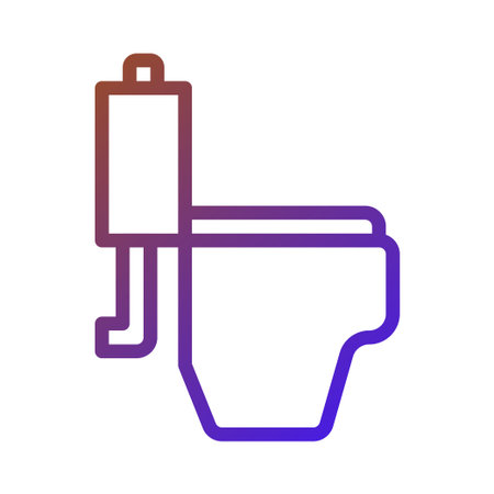 A simple gradient toilet icon. Vector illustration for bathroom signs, restroom design and hygiene concepts.のイラスト素材