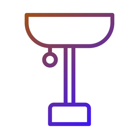 A modern, minimalist illustration of a decorative lamp. Features a gradient color and clean outline design.のイラスト素材