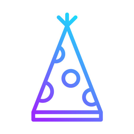 Gradient style party hat icon for festive celebrations.のイラスト素材