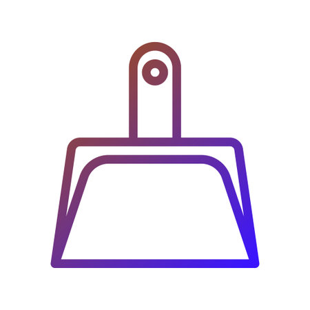 Minimalist gradient dustpan icon. Cleaning equipment for household sanitary and hygiene. Vector illustration.のイラスト素材
