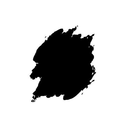 A black ink splash abstract isolated element art. Suitable for various design and creative projects.のイラスト素材