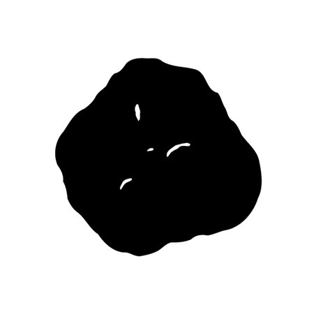 Isolated black blob on white. Abstract shape with a simple modern design. Minimal vector graphic resource for background use.のイラスト素材