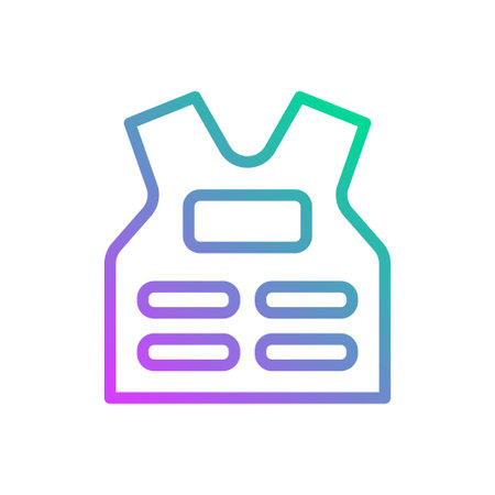 An icon of a bulletproof vest for security needs.のイラスト素材