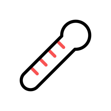 A simple thermometer icon, great for medical and health related designs. Vector illustration.のイラスト素材
