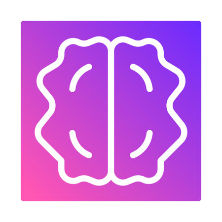 Brain symbol icon on gradient background. Concept for brainstorming, education, science, and artificial intelligence.のイラスト素材