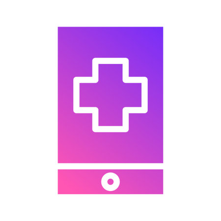 Medical app with health sign in gradient color.のイラスト素材
