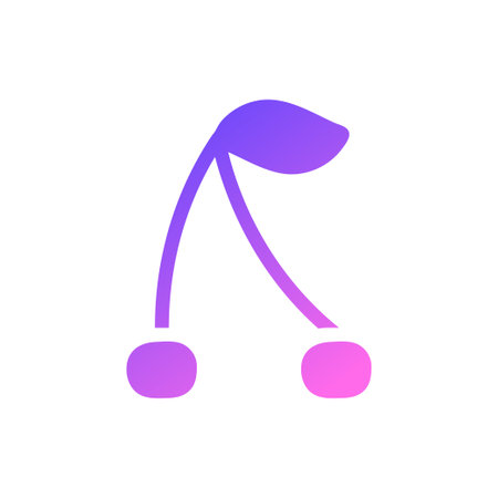 Elegant cherry icon with a smooth gradient. Perfect for logos, branding, or graphic design projects. Fresh and vibrant!のイラスト素材