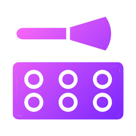 A gradient makeup palette with a brush icon, perfect for beauty and cosmetic designs. Modern, vibrant and trendy.のイラスト素材