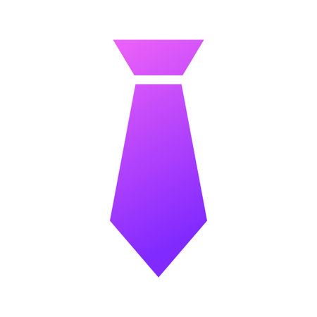 A purple gradient tie icon on a white background, symbolising business and formality.のイラスト素材