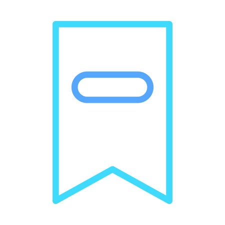 A simple bookmark icon in a blue outline style. Vector illustration on a white background.のイラスト素材