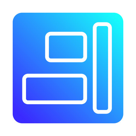 Modern layout icon with a blue gradient background for website and application design. Vector graphic element.のイラスト素材
