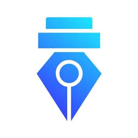 Elegant pen tool vector icon for creative design. Minimalist logo concept for branding, graphic and artistic projects. Isolated vector illustration.のイラスト素材