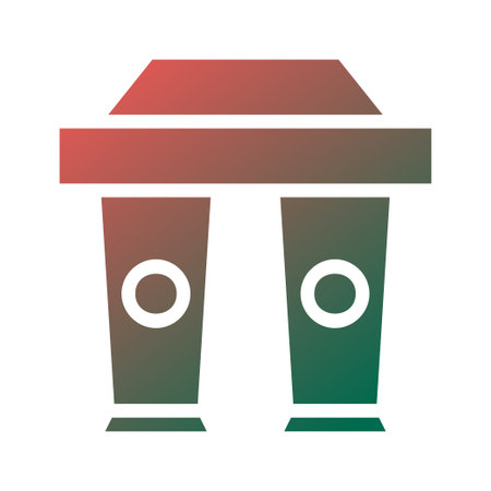 Two coffee cup icon with gradient color. Suitable for menus, promotions, and coffee shops related content, representing fresh coffee.のイラスト素材