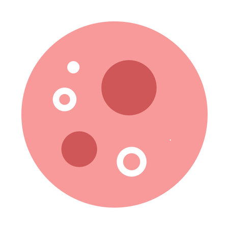 Abstract vector illustration of a pink planet or bacterium, perfect for science or medical themed designs. The simple design ensures clarity.のイラスト素材