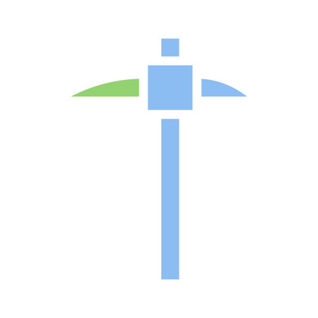 A minimalist pickaxe icon, ideal for digital applications, representing mining, construction, or resource extraction in a simple graphic.のイラスト素材