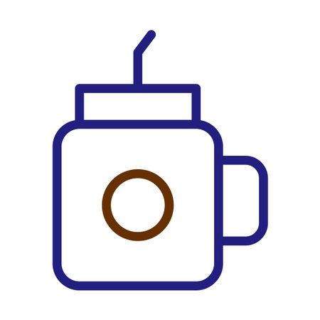 A minimalist coffee cup icon with a straw, perfect for your design needs.のイラスト素材