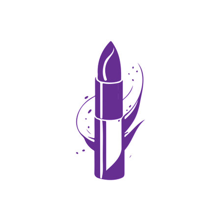 A purple lipstick illustration that represents beauty and elegance. Great for cosmetics and fashion-related projects.のイラスト素材