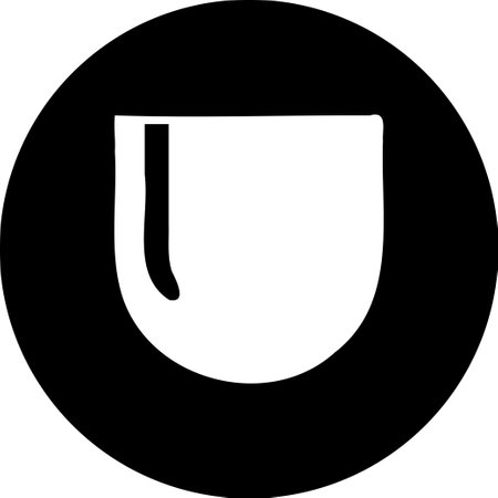 Minimalist black and white coffee cup icon. Simple design perfect for cafe or beverage branding.のイラスト素材