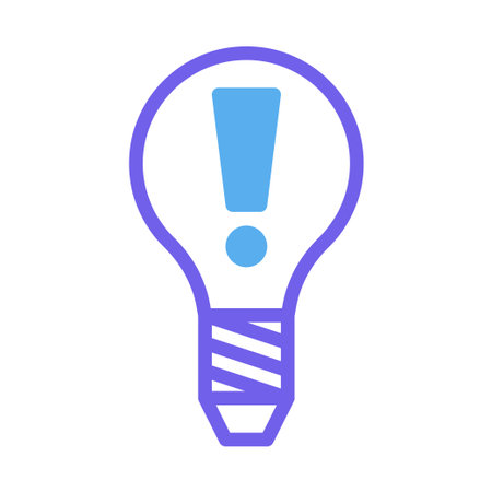 A lightbulb icon with an exclamation mark inside it, symbolizing a bright idea or important warning.のイラスト素材