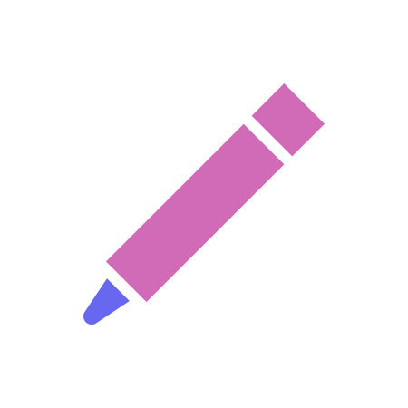 An illustration of a purple pen on a white background, simple and minimal style.のイラスト素材