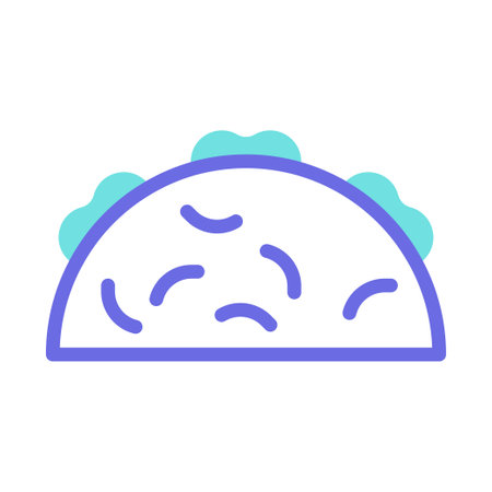 Taco vector icon, a colorful modern design style. Mexican food.のイラスト素材