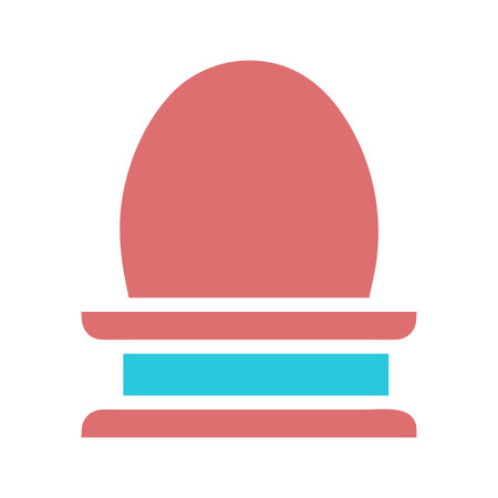 A modern geometric shape with a unique and minimal design. It features a round element stacked above square elements.のイラスト素材